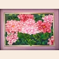 Набор для вышивания лентами Каролинка "Розовые хризантемы" 